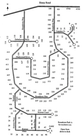 Rosedown Subdivision Map